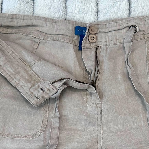 Linen Drawstring Shorts w/Front & Back Pockets - Picture 3 of 3